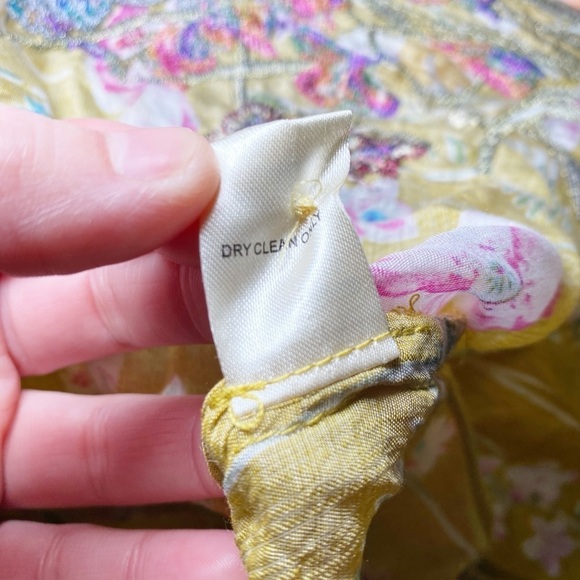 Aratta Silent Journey Yellow Floral Open Front Embroidered Cardigan - Picture 11 of 15